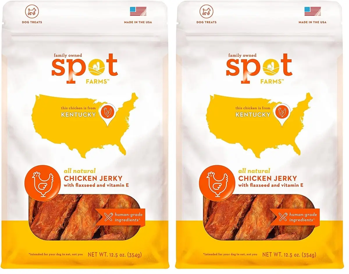 Spot Farms All Natural Human Grade Dog Treats Chicken Jerky 12.5oz | Omega 3 & Vitamin E Support - main product image