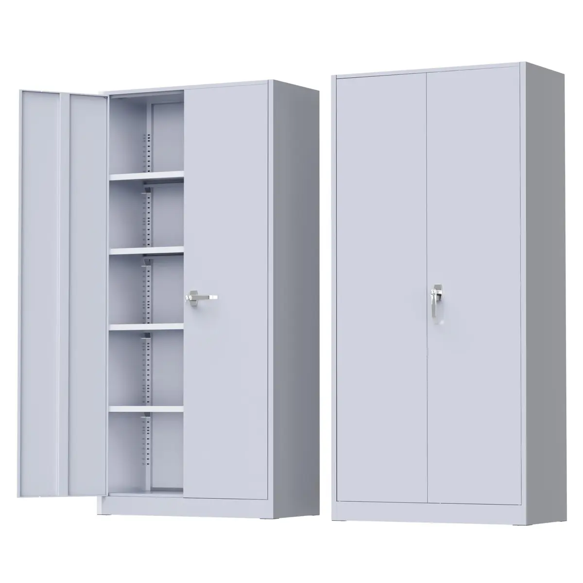 Greenvelly Metal Storage Cabinet with Doors and Shelves, 72" Inch Locking Metal Cabinet for Garage, Office, School, Warehouse, Dark Gray - main product image