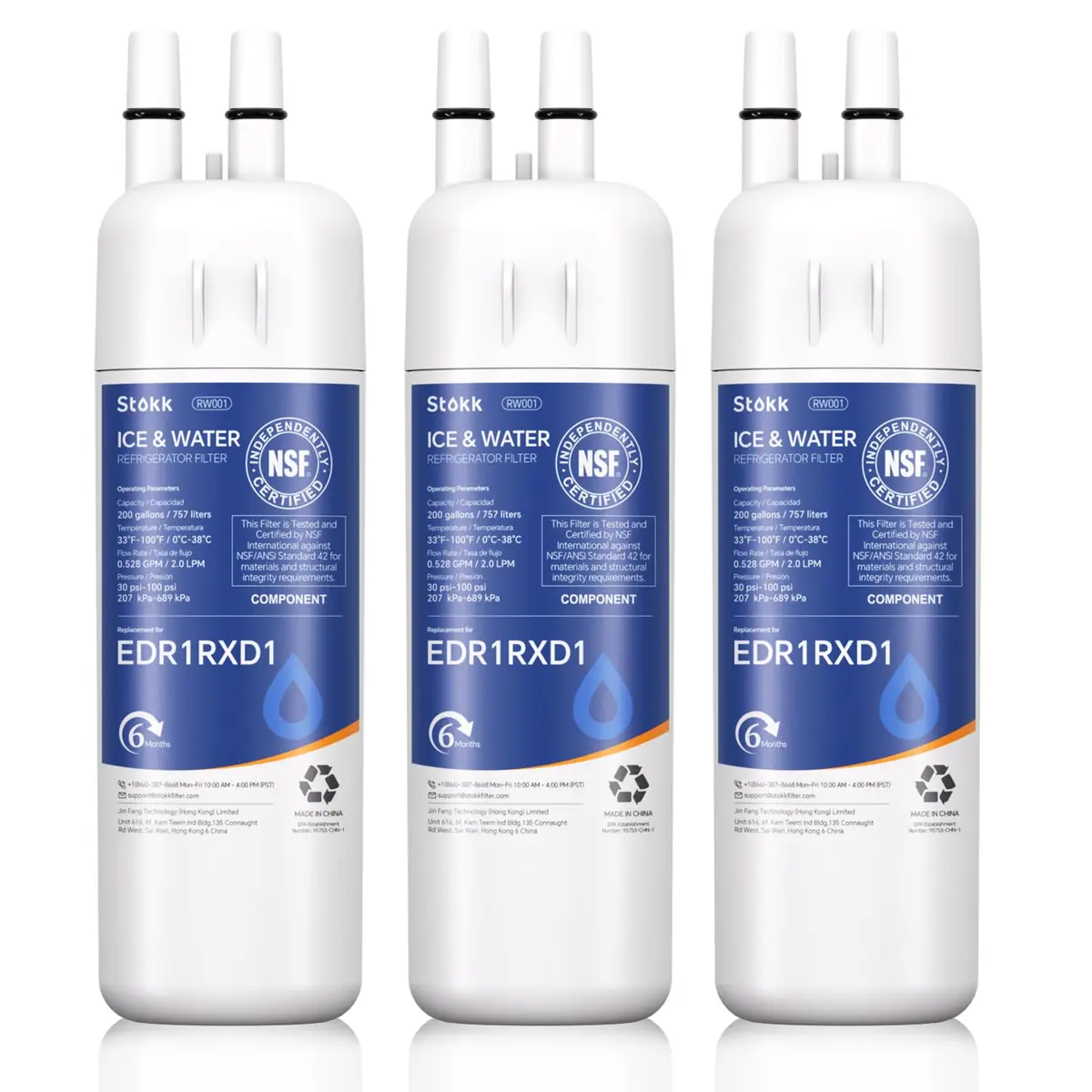 Stokk Potable Water Filter Replacement Set (3 Pack) | NSF Certified BPA-Free Coconut Shell - main product image