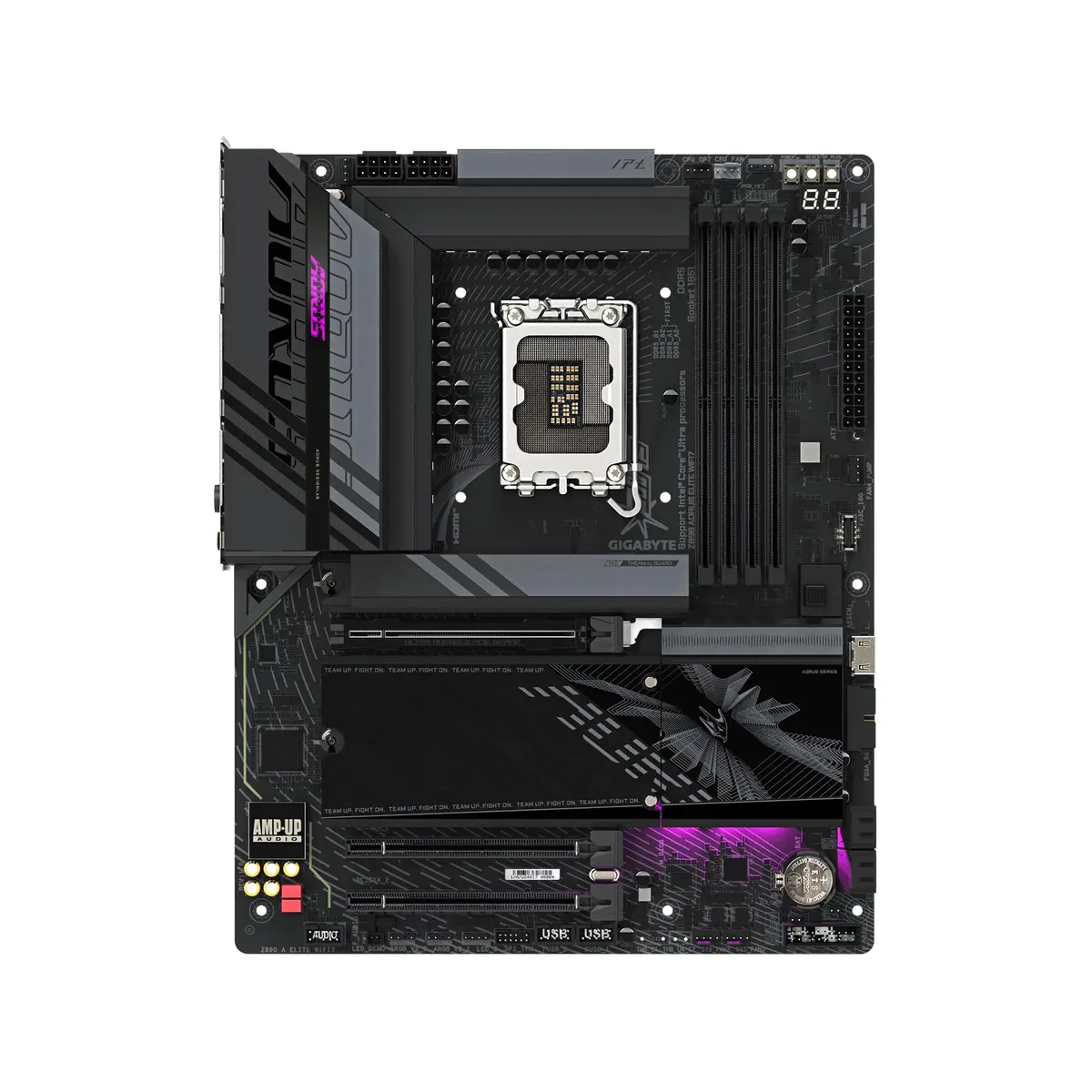 GIGABYTE Z890 AORUS Elite WIFI7 Motherboard ATX DDR5 PCIe 5.0 Thunderbolt 4 2.5GbE LAN | Supports Intel Ultra Core Series 2 - view 2