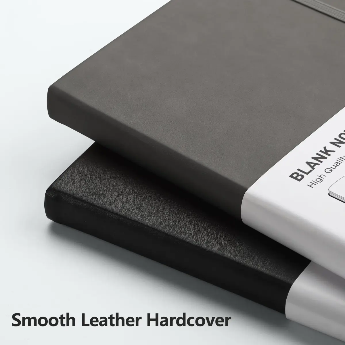 RETTACY Blank Journal Notebook A5 Medium 192 Pages | Gray Leather Hardcover - view 4