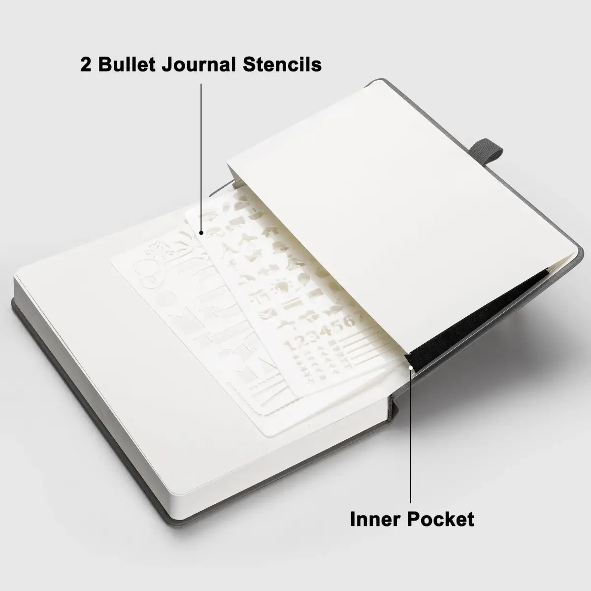 RETTACY Blank Journal Notebook A5 Medium 192 Pages | Gray Leather Hardcover - view 7