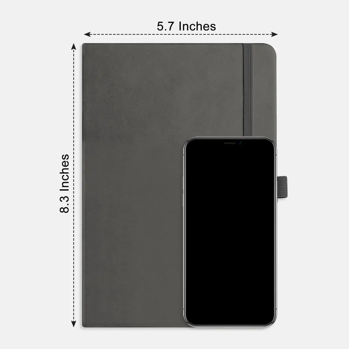 RETTACY Blank Journal Notebook A5 Medium 192 Pages | Gray Leather Hardcover - view 8