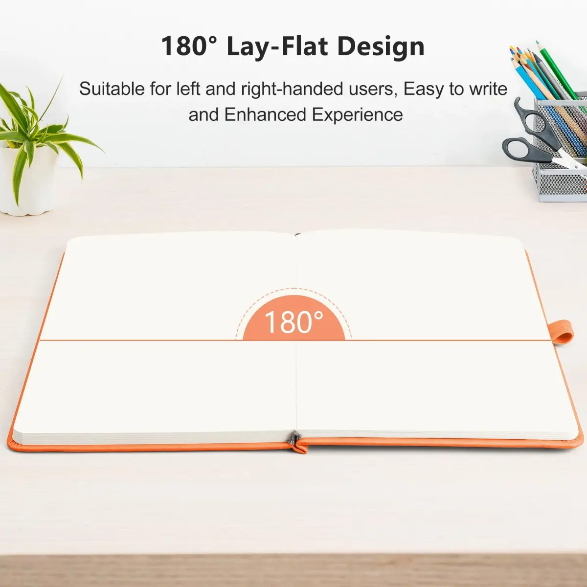 RETTACY Orange Blank Journal Notebook A5 (14.5cm x 21cm) | Acid-Free Paper Notebook - view 6