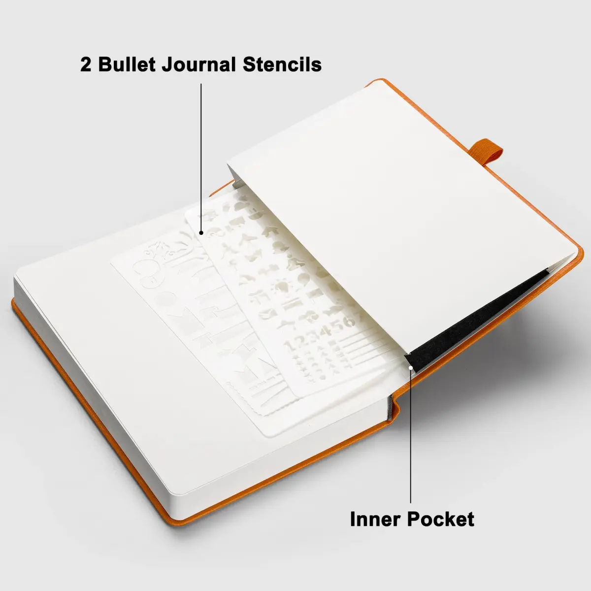 RETTACY Orange Blank Journal Notebook A5 (14.5cm x 21cm) | Acid-Free Paper Notebook - view 7