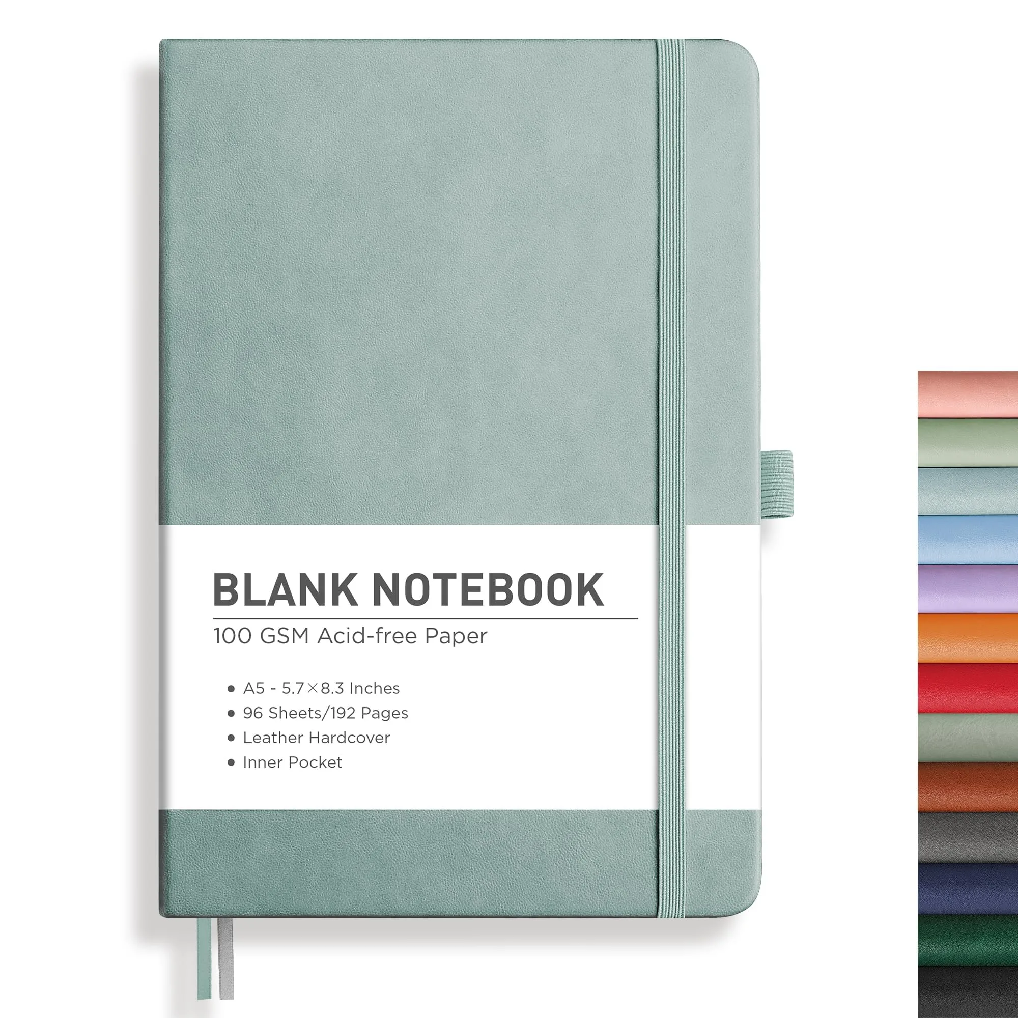 RETTACY Blank Journal Notebook A5 Blue-gray 192 Pages | Acid-Free Paper for Drawing - main product image