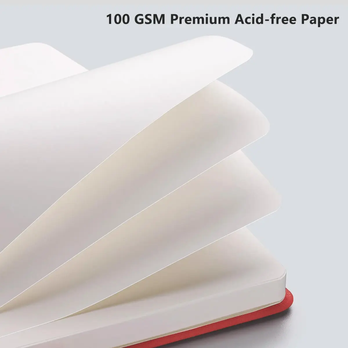 RETTACY Red Blank Journal Notebook A5 (5.7'' x 8.3'') | Acid-Free 100 GSM Paper - view 3