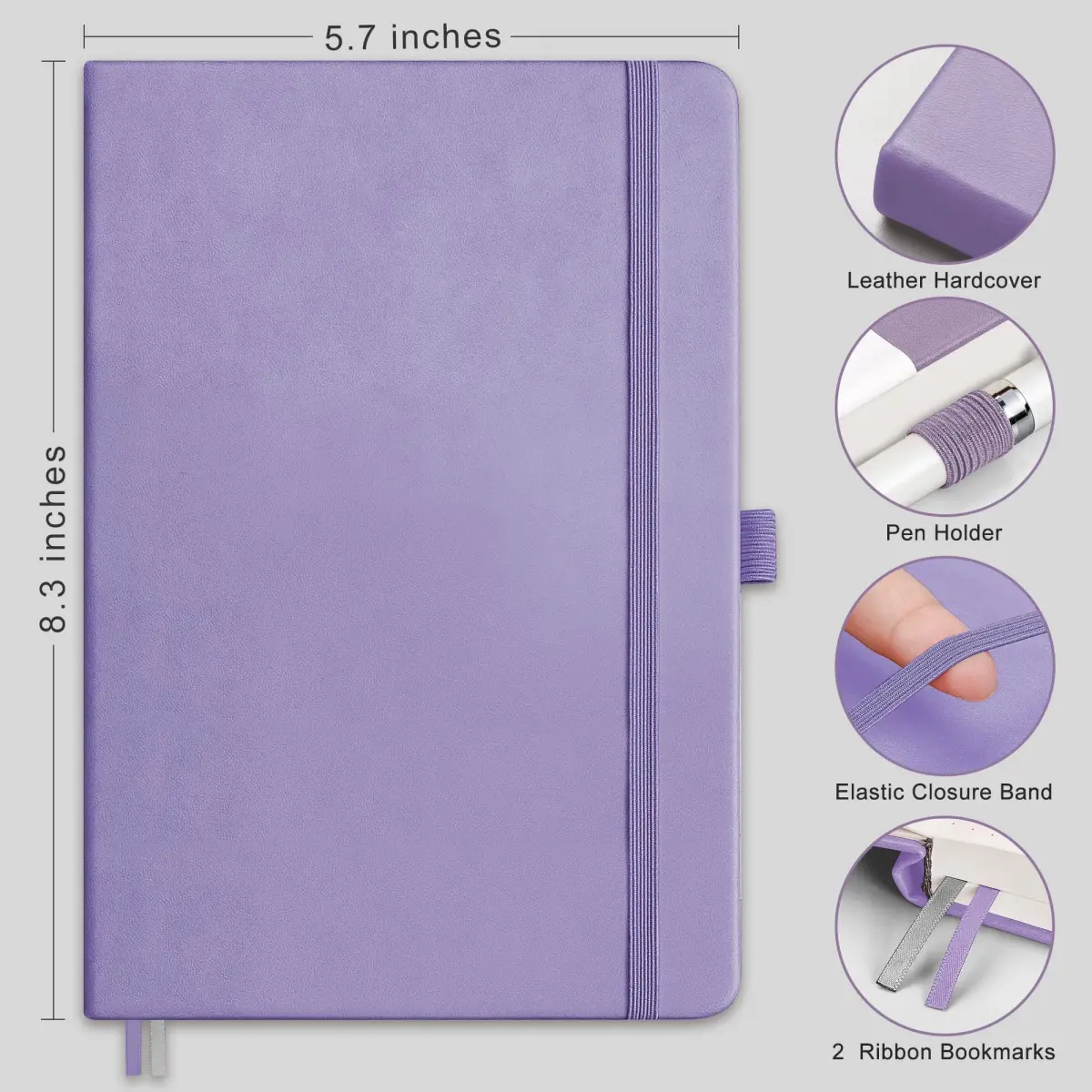 RETTACY Blank Journal Notebook A5 Purple 192 Pages | Acid-Free Paper for Smooth Writing - view 2