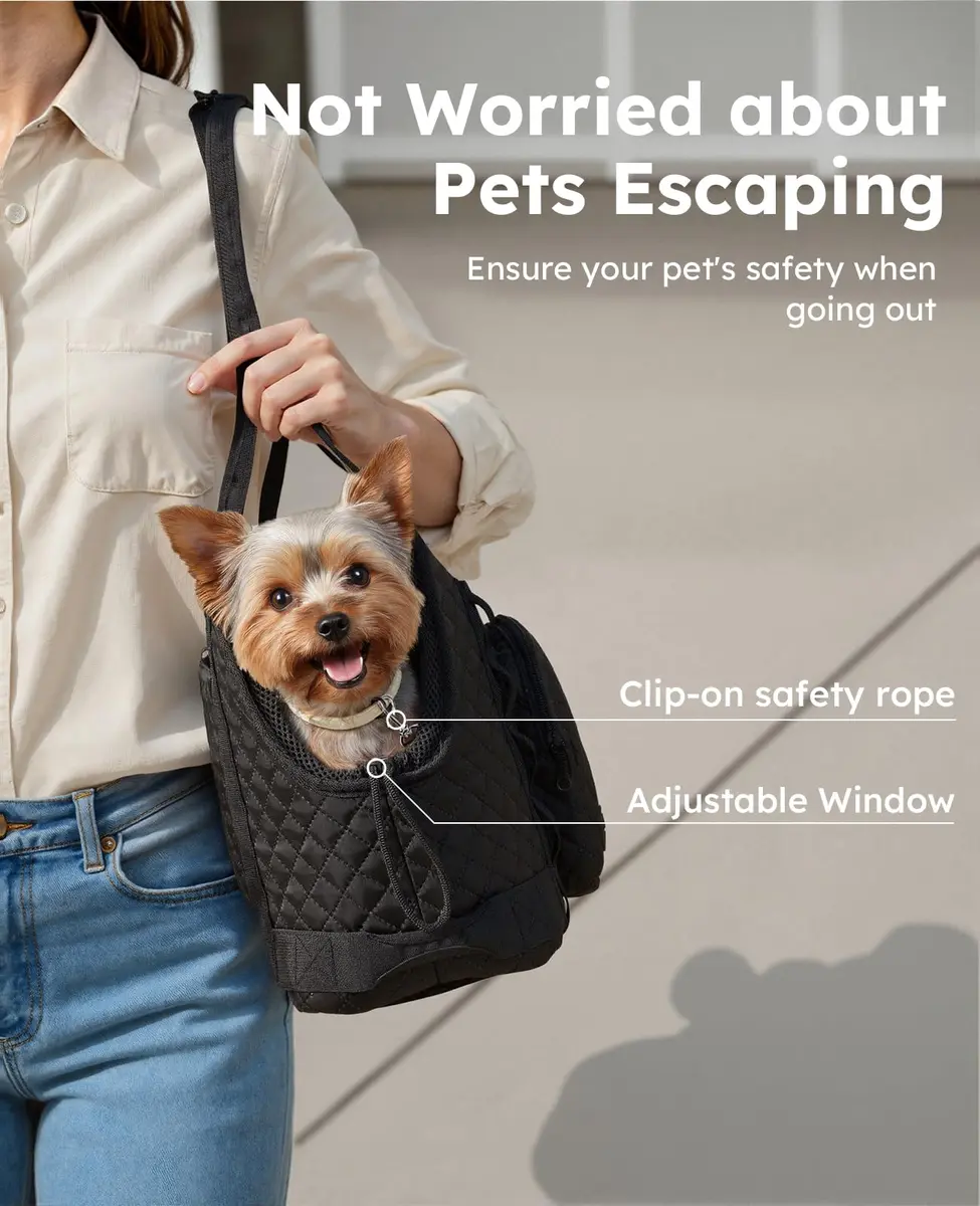 Pecute Dog Purse Carrier, Small Dog & Cat Tote Bag, Fits 5-9 lbs | Lightweight & Secure Travel Accessory - view 3