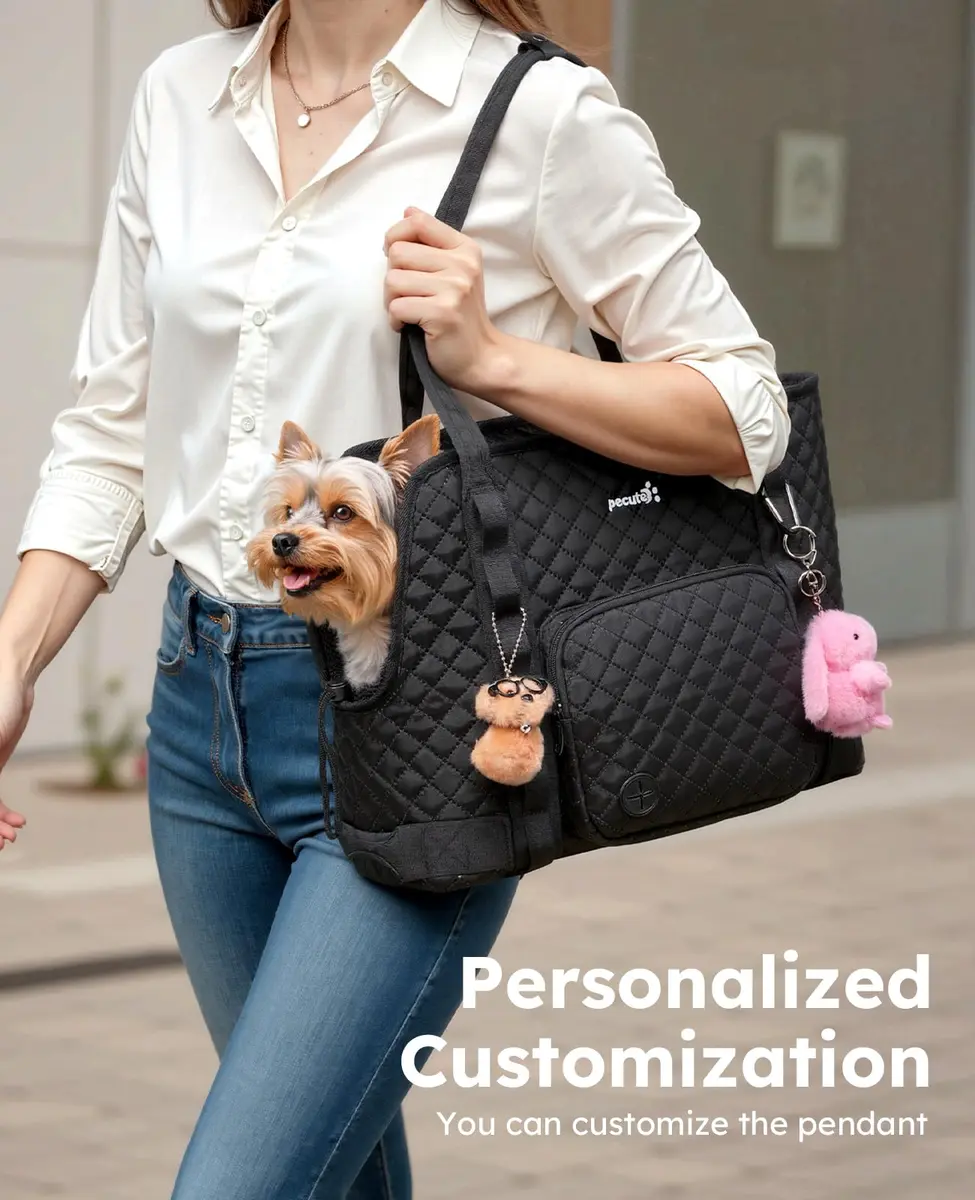 Pecute Dog Purse Carrier, Small Dog & Cat Tote Bag, Fits 5-9 lbs | Lightweight & Secure Travel Accessory - view 4
