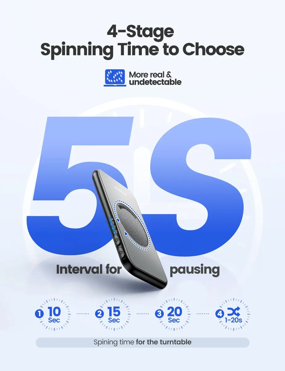 EAXBUX Ultra-Slim Mouse Jiggler 16mm | Adjustable Spinning Time & Random Movement for PC/Laptop - view 4