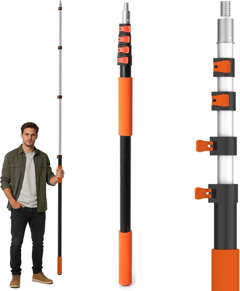 AgiiMan 26FT Reach Telescoping Pole | Aluminum Extension Rod for Painting & Cleaning, 5-20FT - main product image