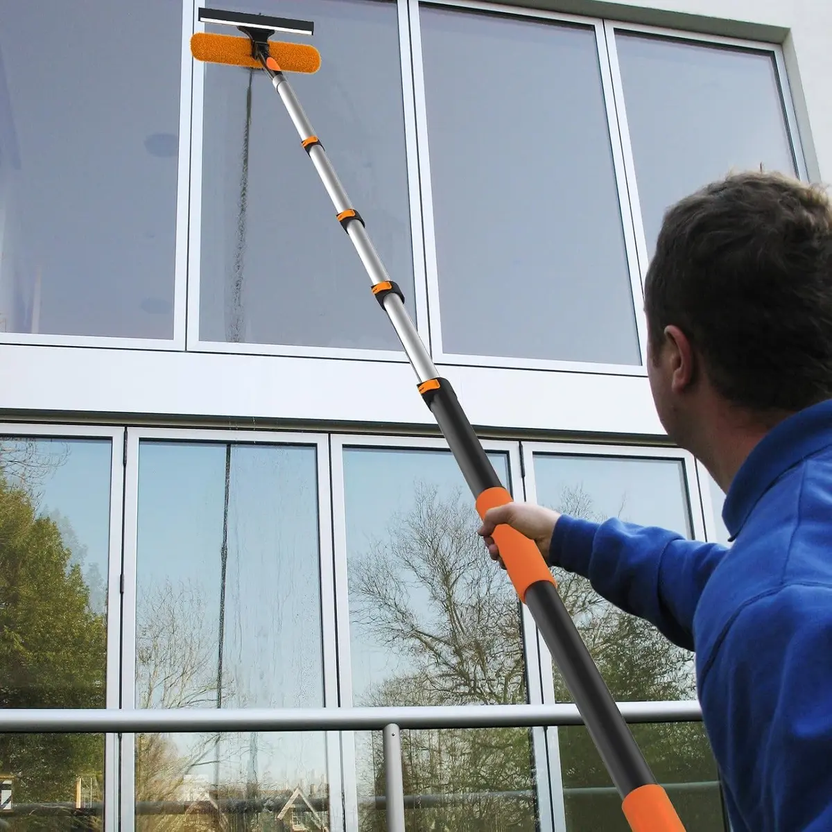 AgiiMan 26FT Reach Telescoping Pole | Aluminum Extension Rod for Painting & Cleaning, 5-20FT - view 2