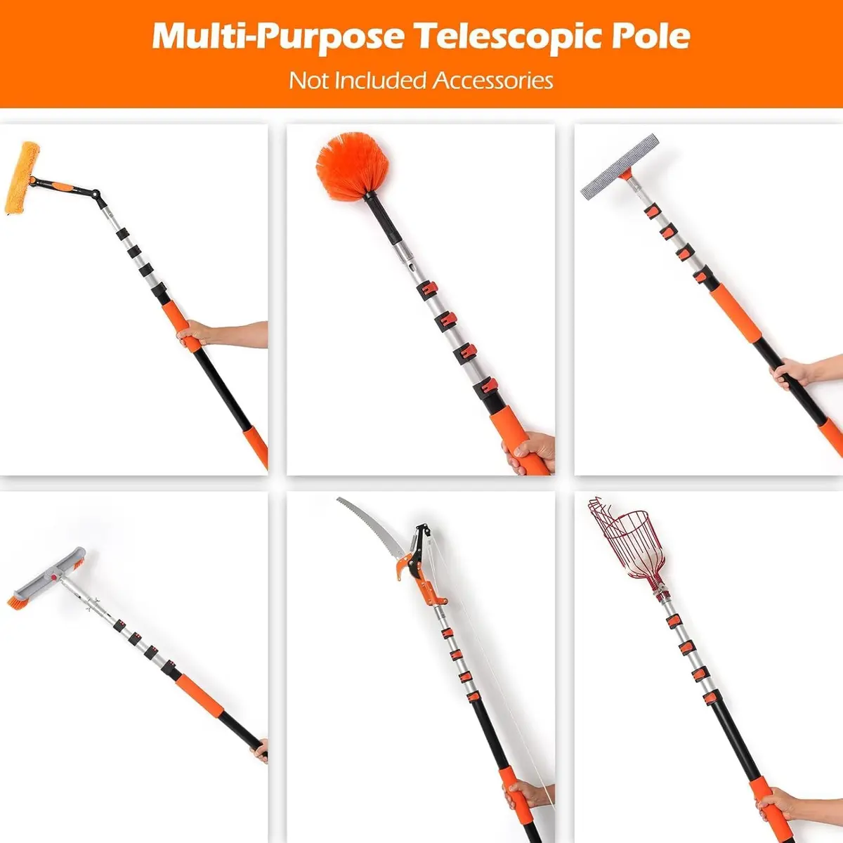 AgiiMan 26FT Reach Telescoping Pole | Aluminum Extension Rod for Painting & Cleaning, 5-20FT - view 4