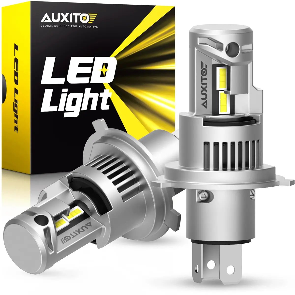 AUXITO H4 LED Bulb 6500K White 1:1 Mini Size Pack of 2 | Plug and Play Headlight Upgrade - main product image