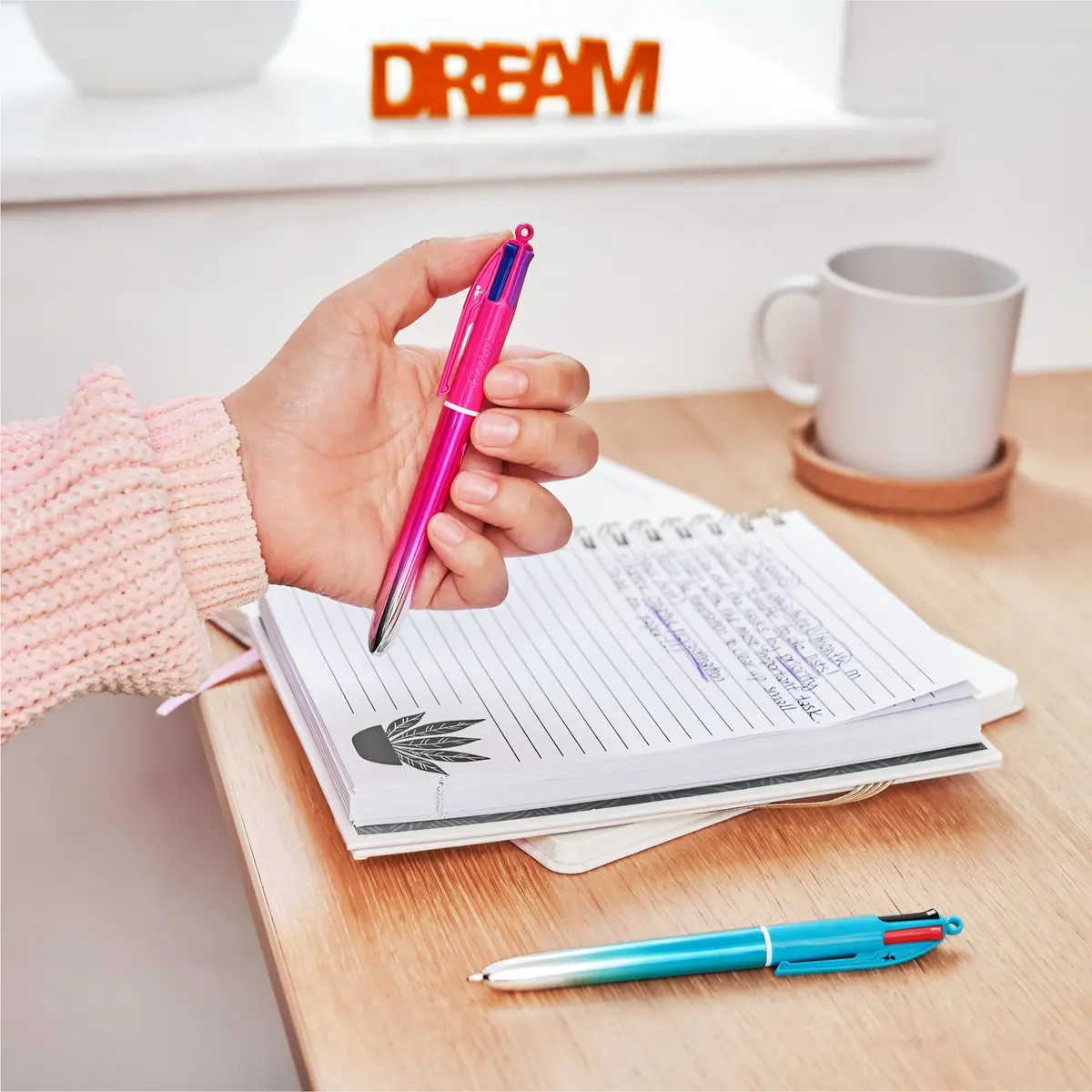 BIC 4 Color Retractable Ballpoint Pen 1.0 mm | Multicolor Smooth Gradient Design for School & Office - view 7