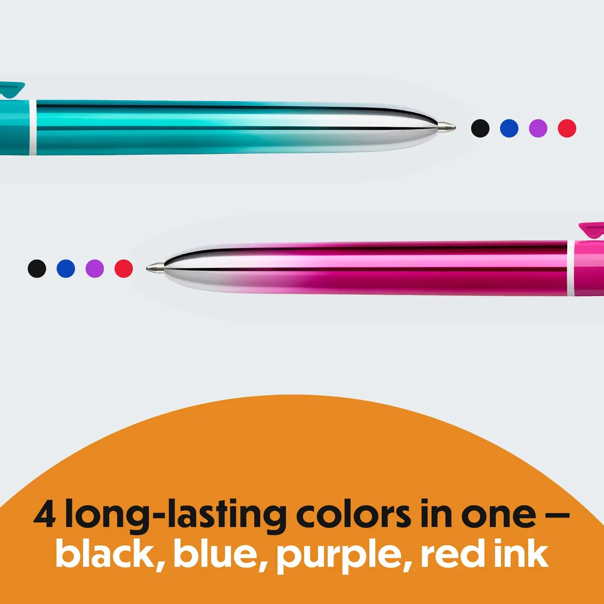 BIC 4 Color Retractable Ballpoint Pen 1.0 mm | Multicolor Smooth Gradient Design for School & Office - view 4
