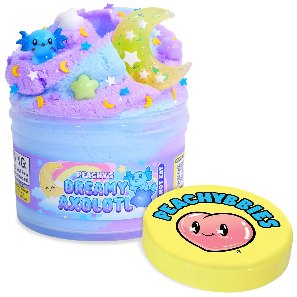 PEACHYBBIES Dreamy Axolotl Cloud Slime 207ml (7 oz) | Handmade USA Premium Scented Toy - main product image