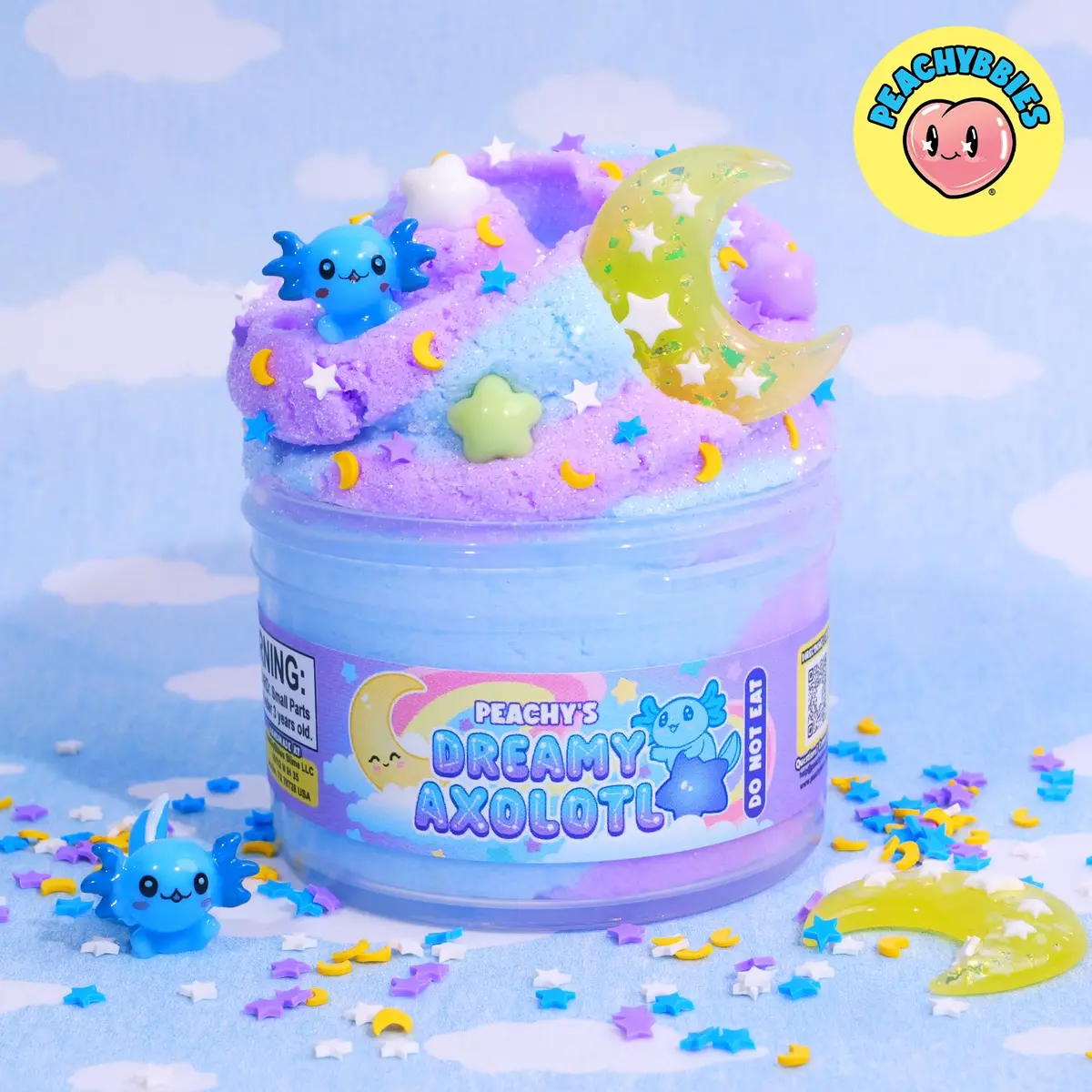 PEACHYBBIES Dreamy Axolotl Cloud Slime 207ml (7 oz) | Handmade USA Premium Scented Toy - view 5