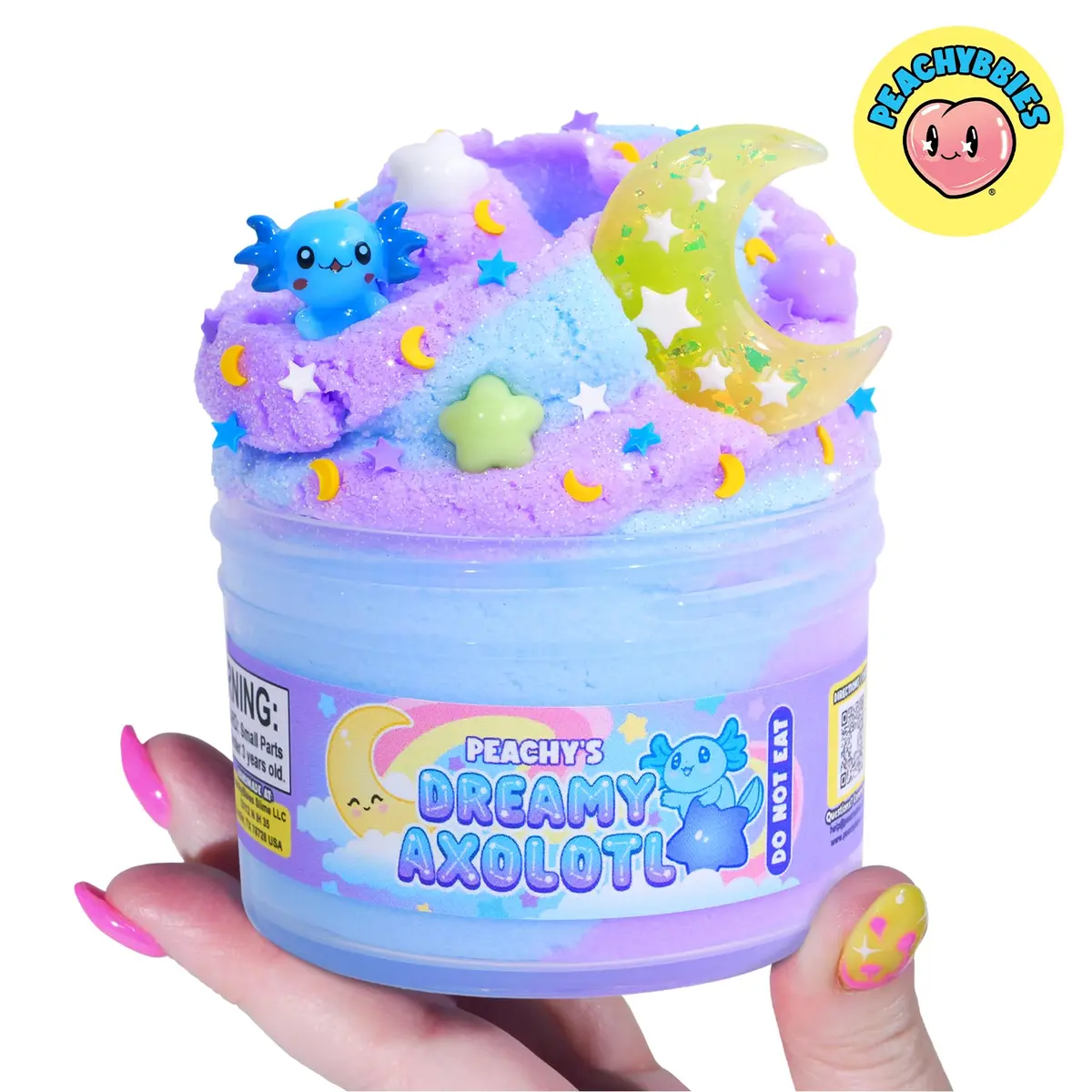 PEACHYBBIES Dreamy Axolotl Cloud Slime 207ml (7 oz) | Handmade USA Premium Scented Toy - view 2