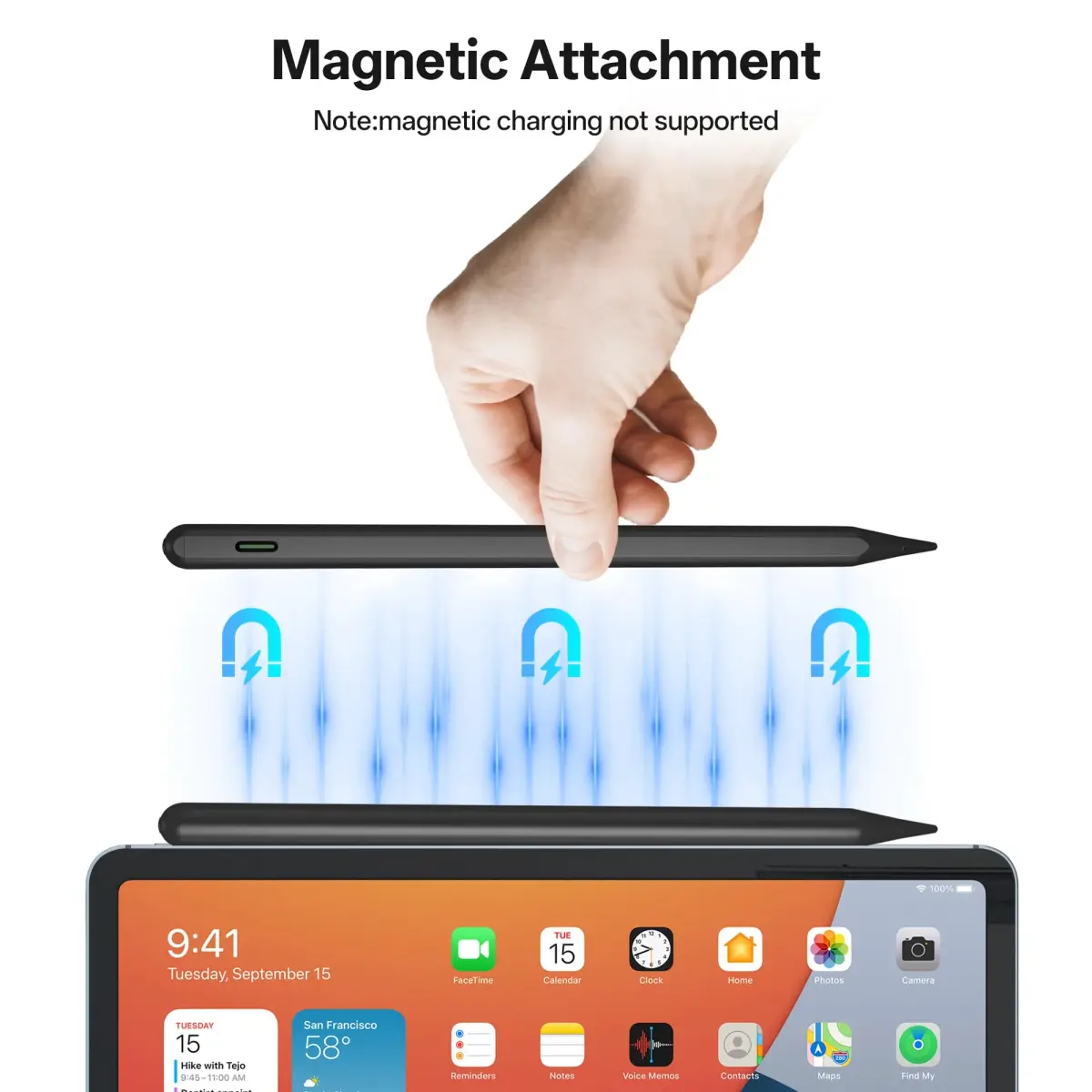 ANYQOO Active Stylus Pen for iPad 2018-2026 | Tilt Sensitivity, Palm Rejection, 20H Battery, Magnetic, Fast Charging - view 5