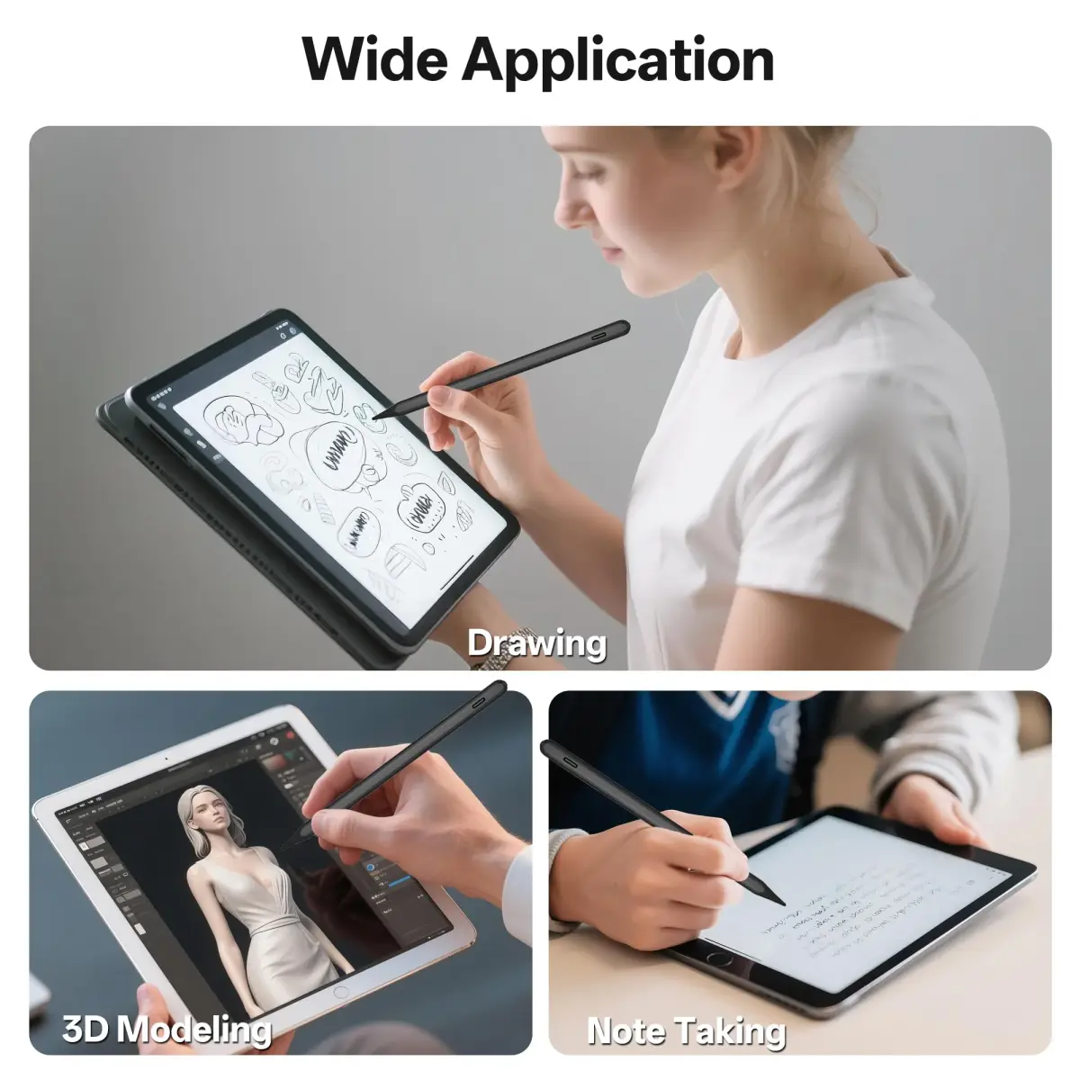 ANYQOO Active Stylus Pen for iPad 2018-2026 | Tilt Sensitivity, Palm Rejection, 20H Battery, Magnetic, Fast Charging - view 8
