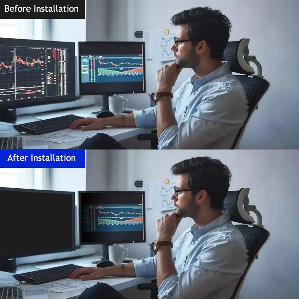 WELINC 24" 16:9 Privacy Screen Filter Anti-Glare Blue Light Protect | Frameless, Lightweight - view 4