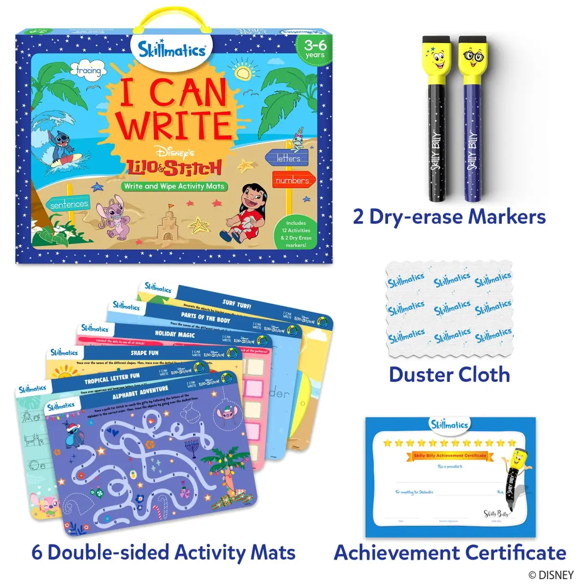 Skillmatics I Can Write Disney's Lilo & Stitch Activity Mats 27 x 38 cms (10.5 x 15 inches) | Educational Writing Game for Kids - view 2