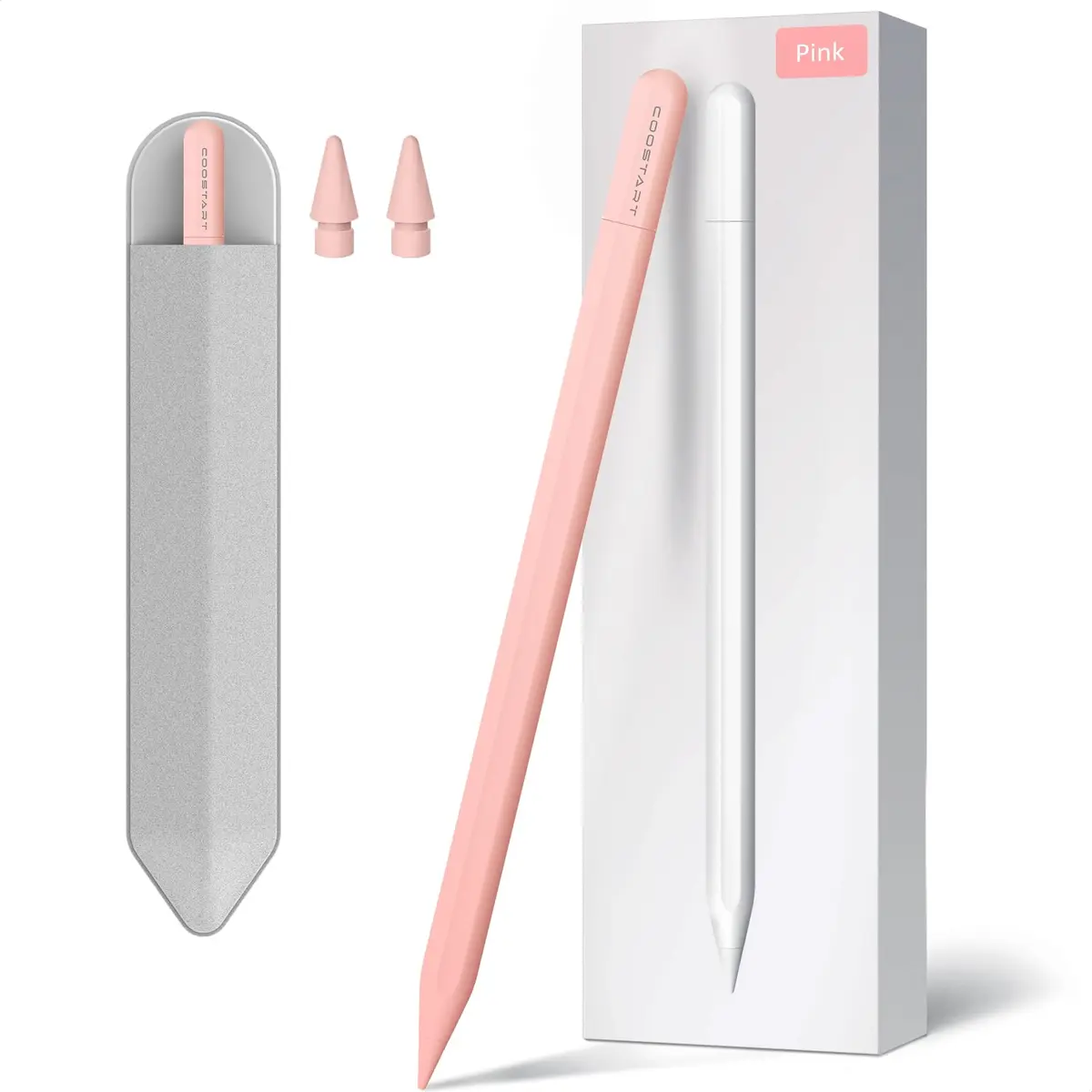 COOSTART Pink Stylus Pen for iPad 9th&10th Gen | Ultra Fast Charging, Precise & Durable (16.6cm * 0.9cm) - main product image