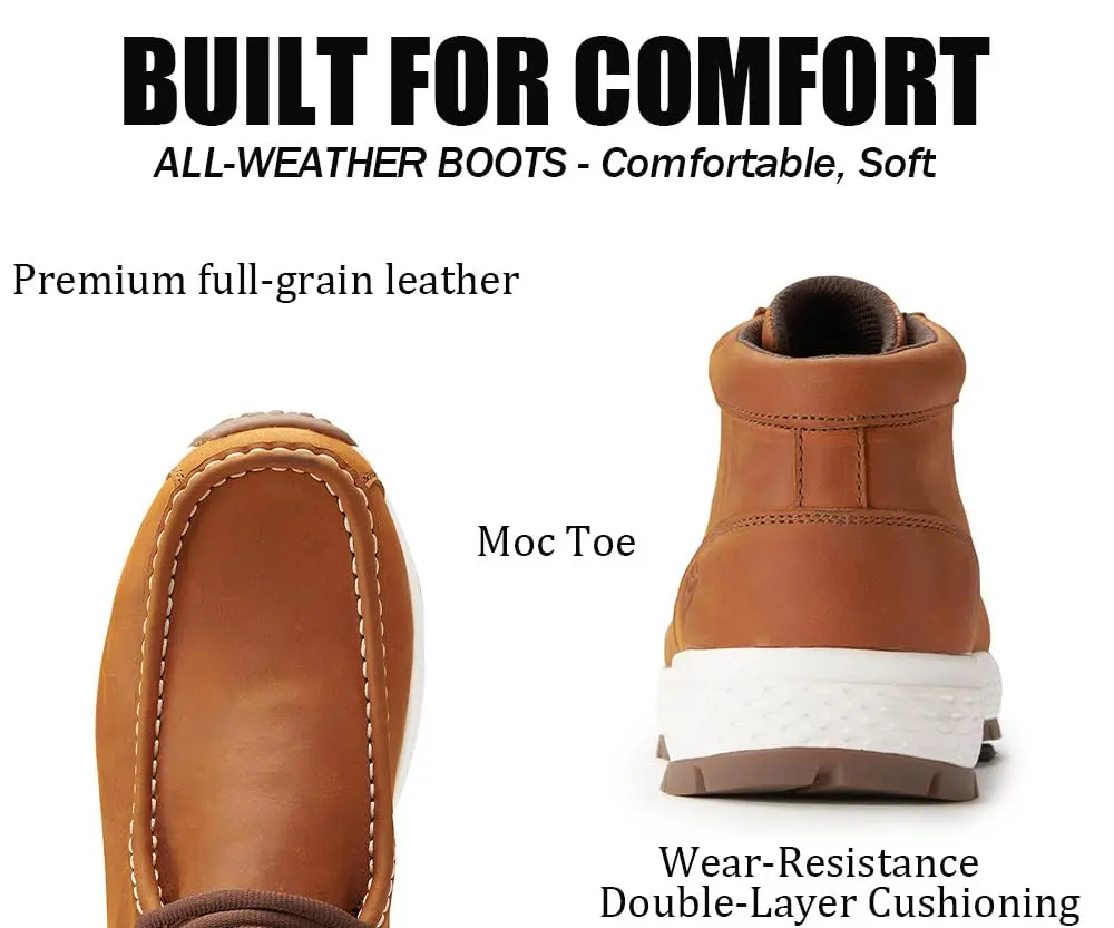 SUREWAY Men's Lightweight Chukka Boots with Moc Toe & Rubber Sole | 8.5 US (25.4 cm) - view 5