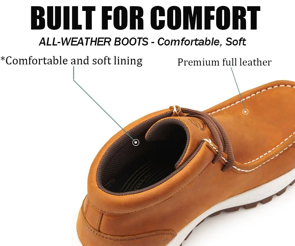 SUREWAY Men's Lightweight Chukka Boots with Moc Toe & Rubber Sole | 8.5 US (25.4 cm) - view 6