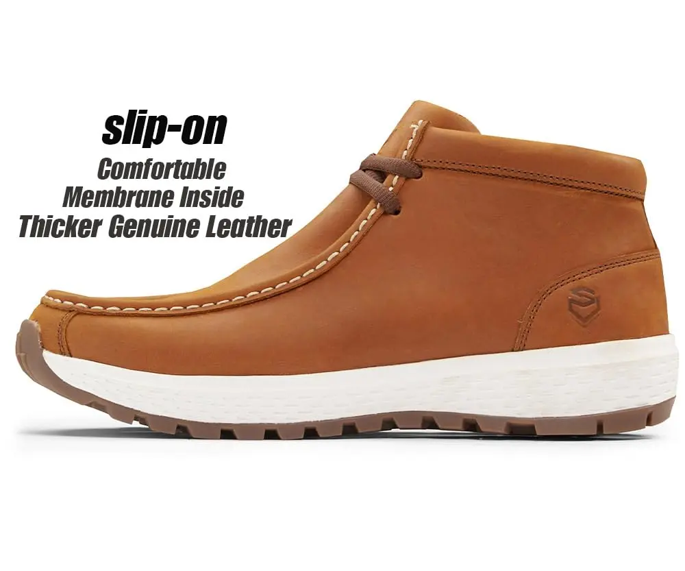 SUREWAY Men's Lightweight Chukka Boots with Moc Toe & Rubber Sole | 8.5 US (25.4 cm) - view 2