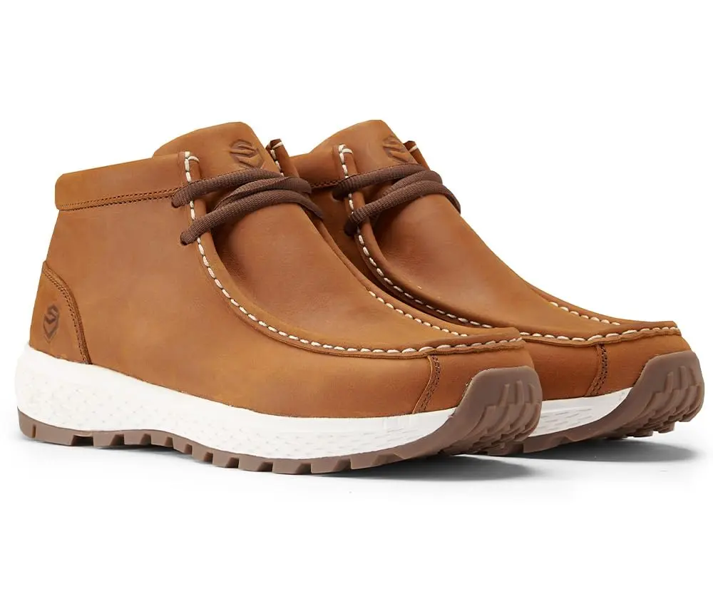 SUREWAY Men's Lightweight Chukka Boots with Moc Toe & Rubber Sole | 8.5 US (25.4 cm) - view 3