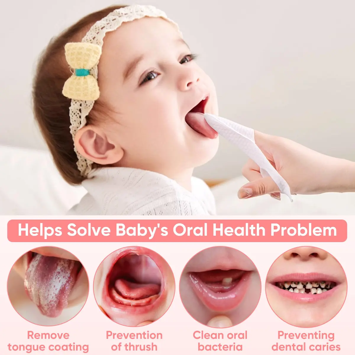 EASICUTI Baby Finger Toothbrush 40Pcs | Soft 3D Pearl Cotton Wipes for Infant Oral Care - view 5