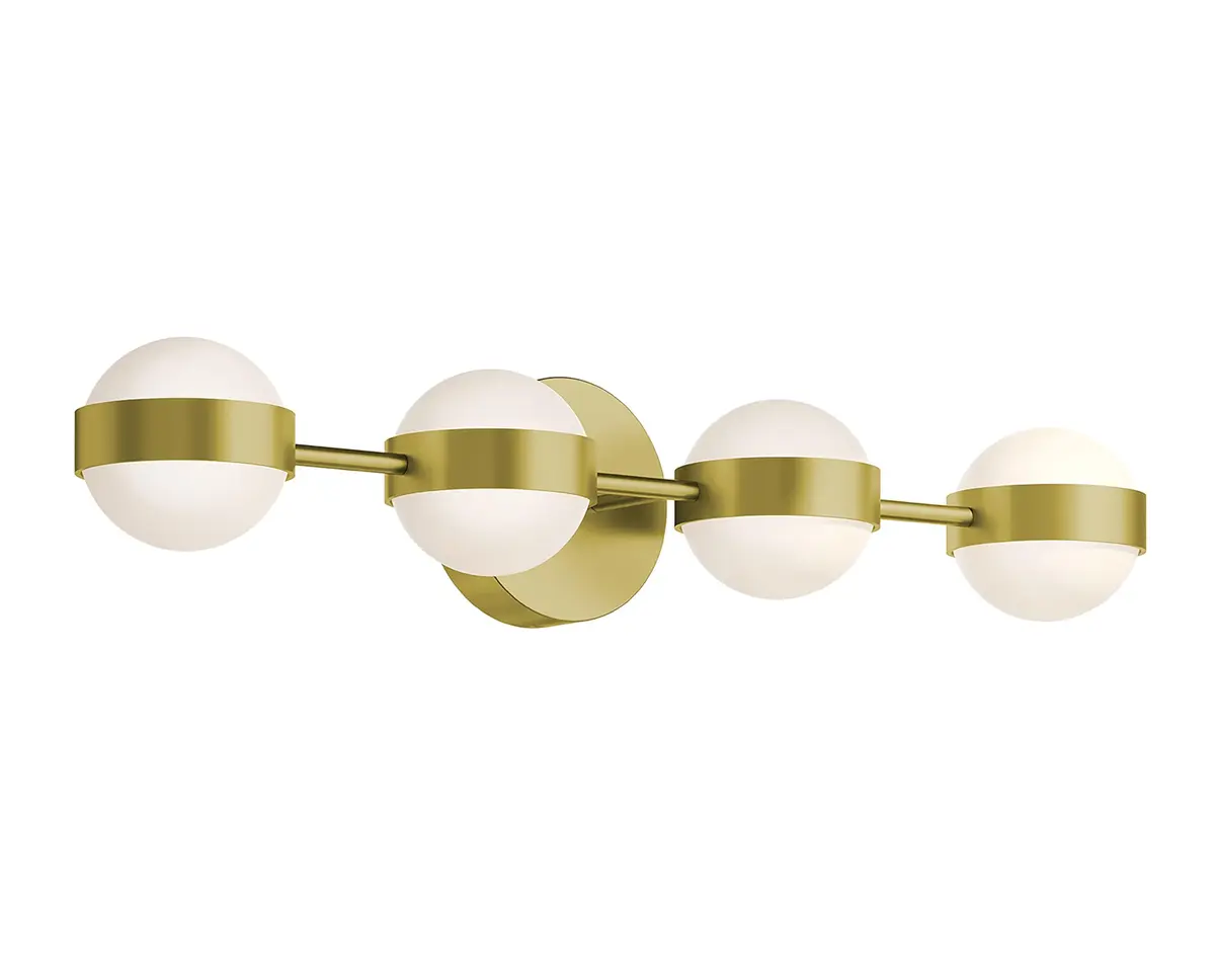 AFX Verona 30'' LED Vanity Light | White Acrylic Shade & Satin Brass Finish, Modern Bathroom Fixture - main product image