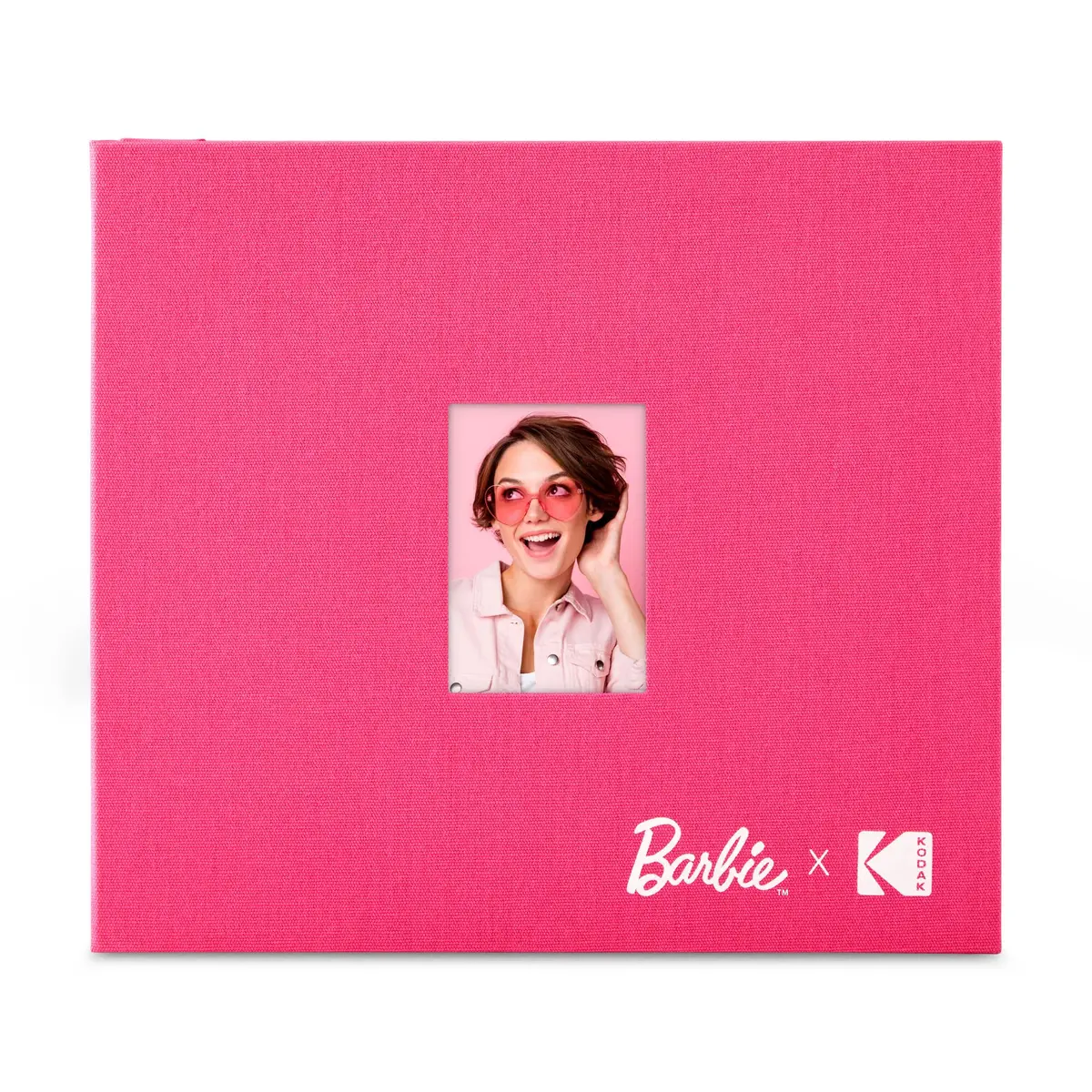 Kodak x Barbie Pink 8x8” Cloth Covered Scrapbook Photo Album with Front Picture Window | Acid-Free Archival Quality - main product image
