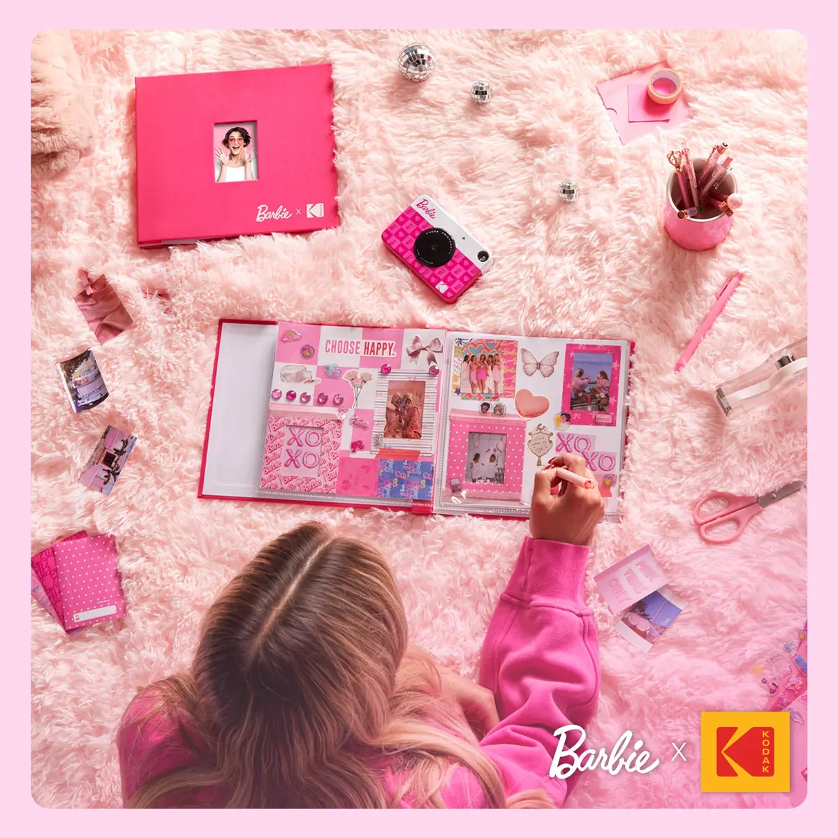 Kodak x Barbie Pink 8x8” Cloth Covered Scrapbook Photo Album with Front Picture Window | Acid-Free Archival Quality - view 6