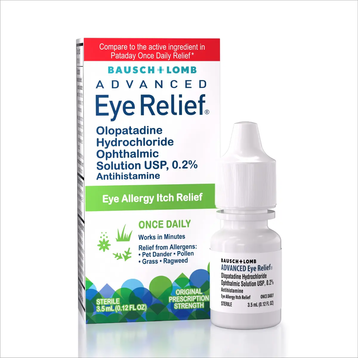 Bausch + Lomb Advanced Eye Relief Eye Drops, 0.12 Fl Oz | Allergy Itch Relief for Eyes - main product image
