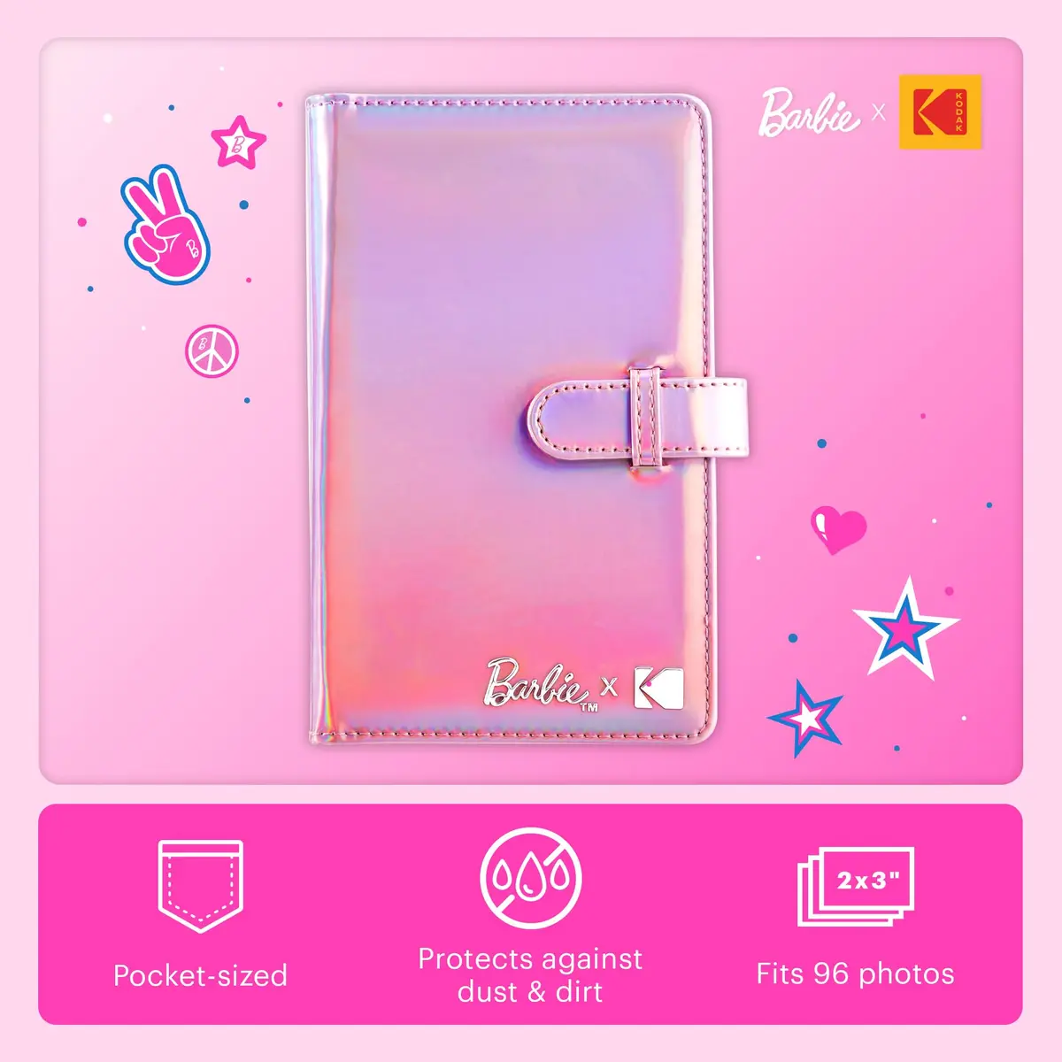 KODAK Barbie 96-pocket Photo Album for Barbie Instant 2x3” ZINK Photo Paper | Durable, Portable & Stylish - view 2