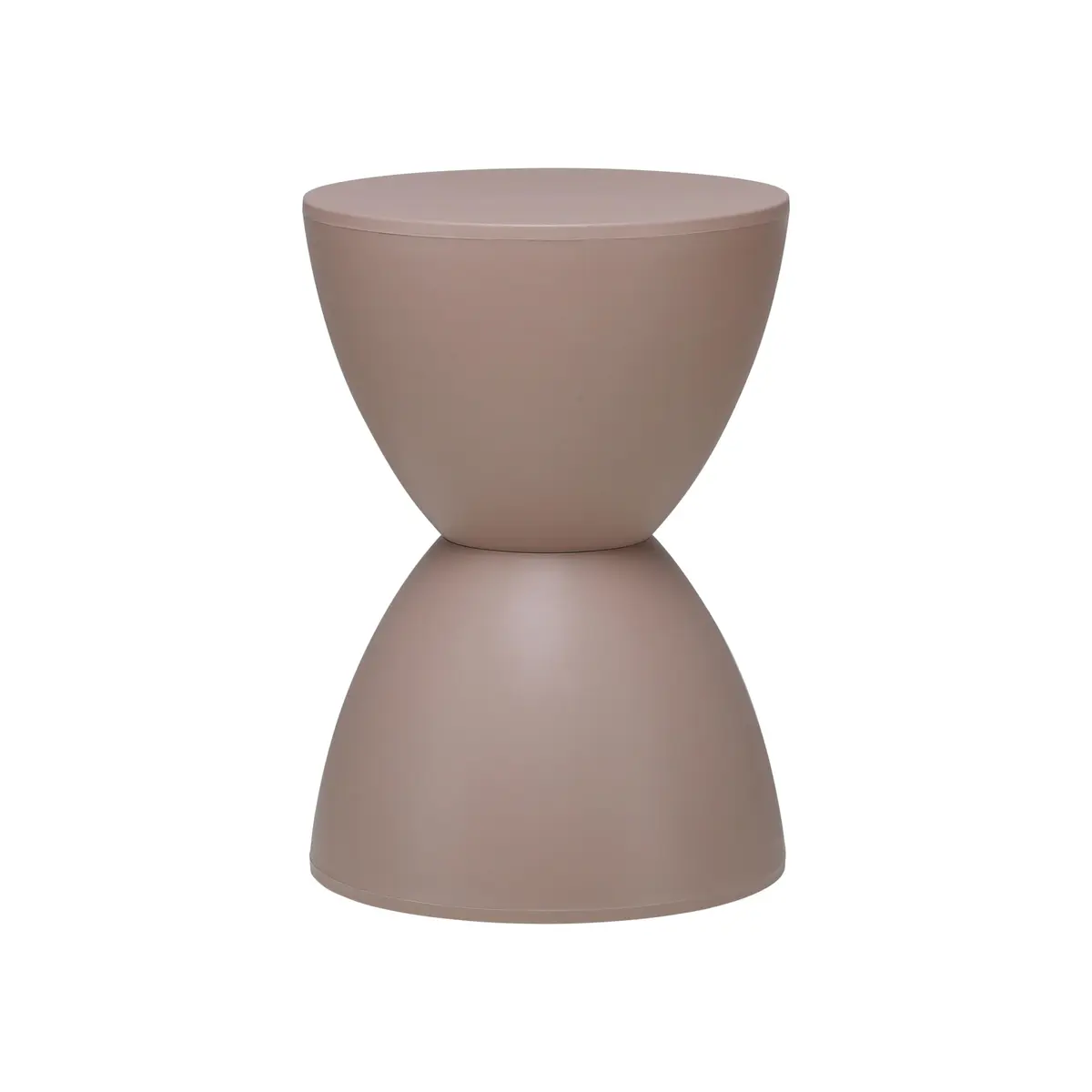 Euro Style Sallie Indoor/Outdoor Stool or End Table | Modern Hourglass Accent | UV-Protected Plastic Taupe - main product image
