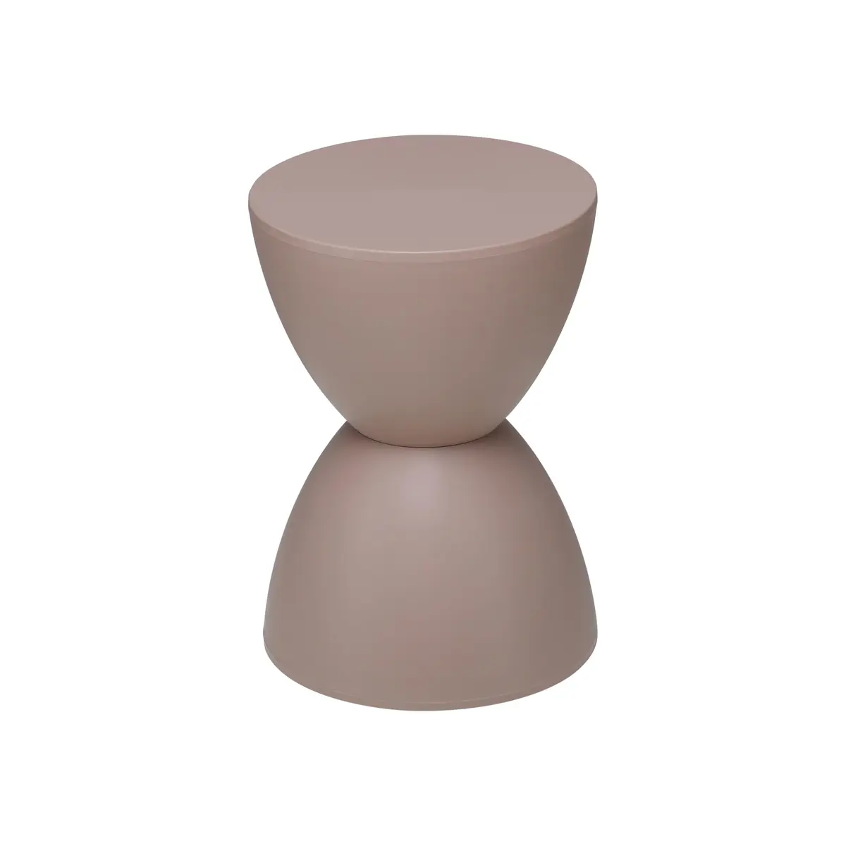 Euro Style Sallie Indoor/Outdoor Stool or End Table | Modern Hourglass Accent | UV-Protected Plastic Taupe - view 3