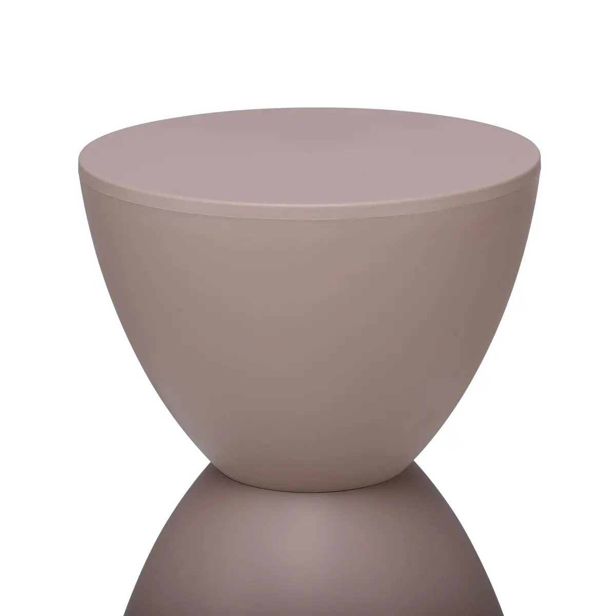 Euro Style Sallie Indoor/Outdoor Stool or End Table | Modern Hourglass Accent | UV-Protected Plastic Taupe - view 4