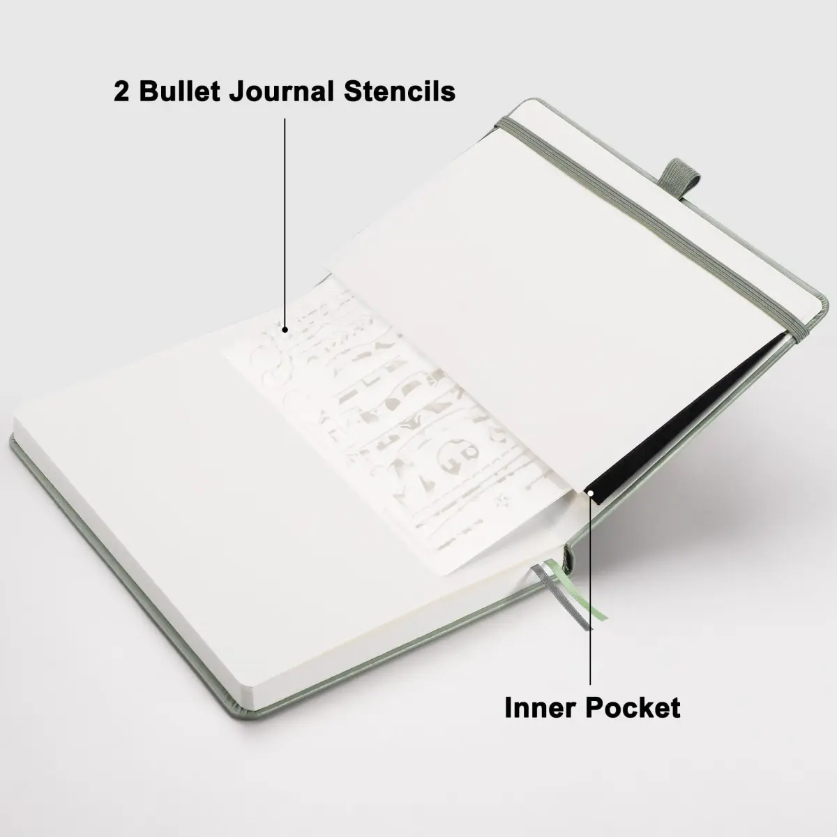 RETTACY Blank Journal Notebook A5 Sage Green 192 Pages | Acid-Free Paper for Smooth Writing - view 7