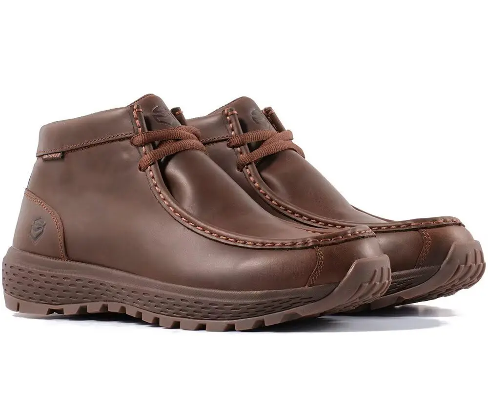 SUREWAY Men's Waterproof Chukka Work Boots | Lightweight Moc Toe Leather Ankle Boots 2.7 kg (6 lb) - view 3