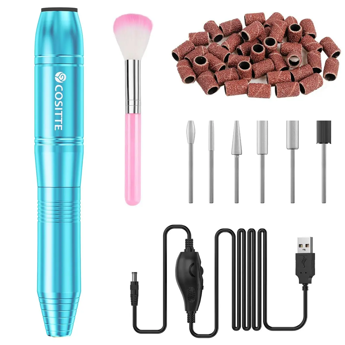 COSITTE USB Nail Drill Machine for Acrylic Nail Kit | Portable, Adjustable Speed & Low Noise - main product image