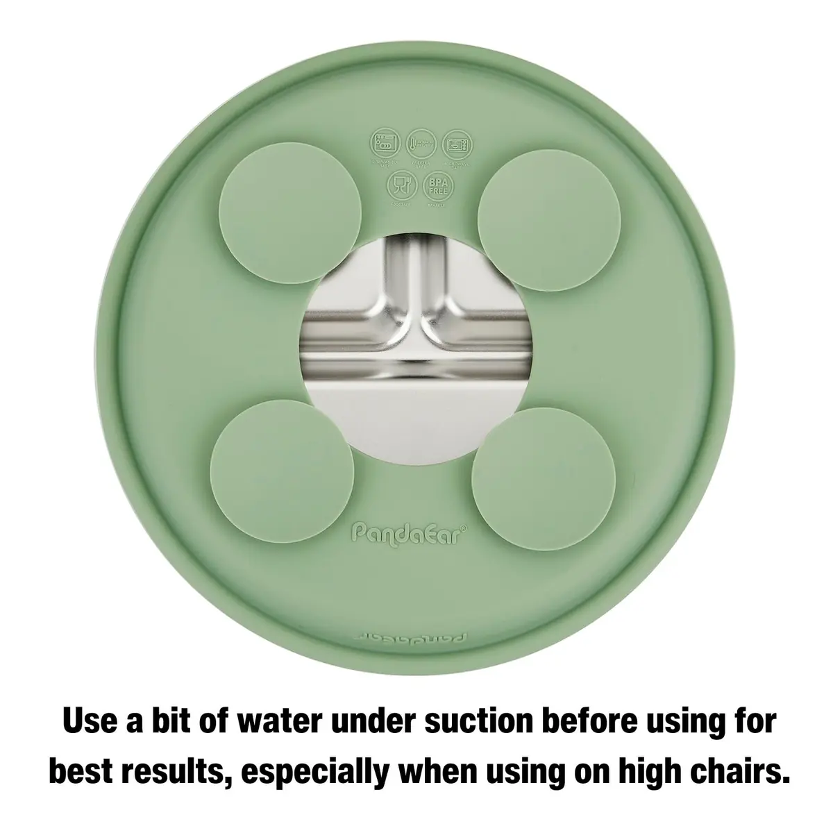 PandaEar Baby Suction Plates 3 Pack | Stainless Steel Divided Toddler Plate for Baby Led Weaning, Non-Slip, Dishwasher Safe (Blue/Green/Brown) - view 8
