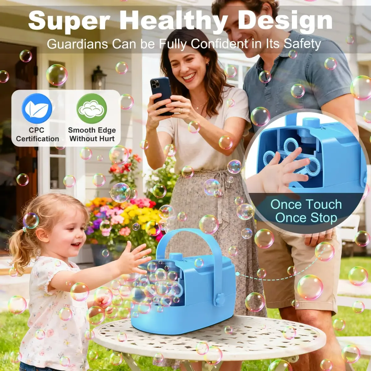 Zerhunt Automatic Bubble Machine Blower with Dual Power Supply | 18000+ Bubbles/Min, Portable for Parties & Outdoors - view 4