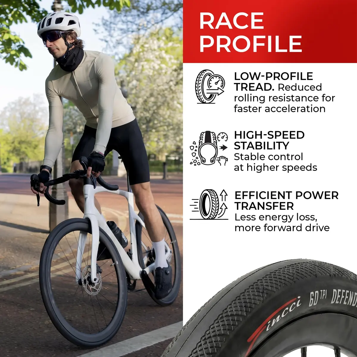 Fincci 700x28c Road Bike Tires - Foldable 28-622 Tyres with 1mm Anti Puncture | High-Performance Cycling - view 4