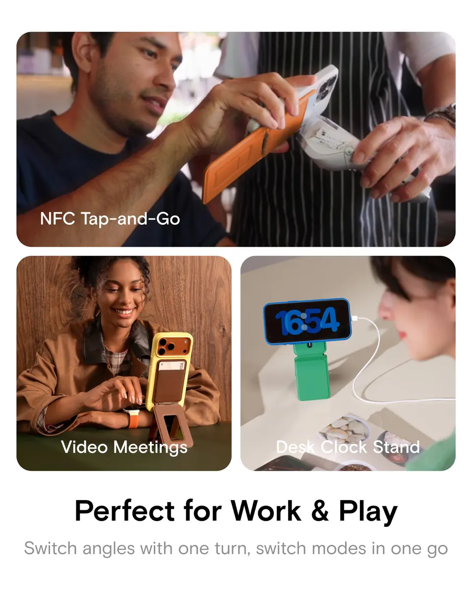 MOFT Phone Tripod Stand & Wallet, NFC Card Holder, Hold 1-2 Cards | Slim 0.94cm Profile for Mobile Content - view 5