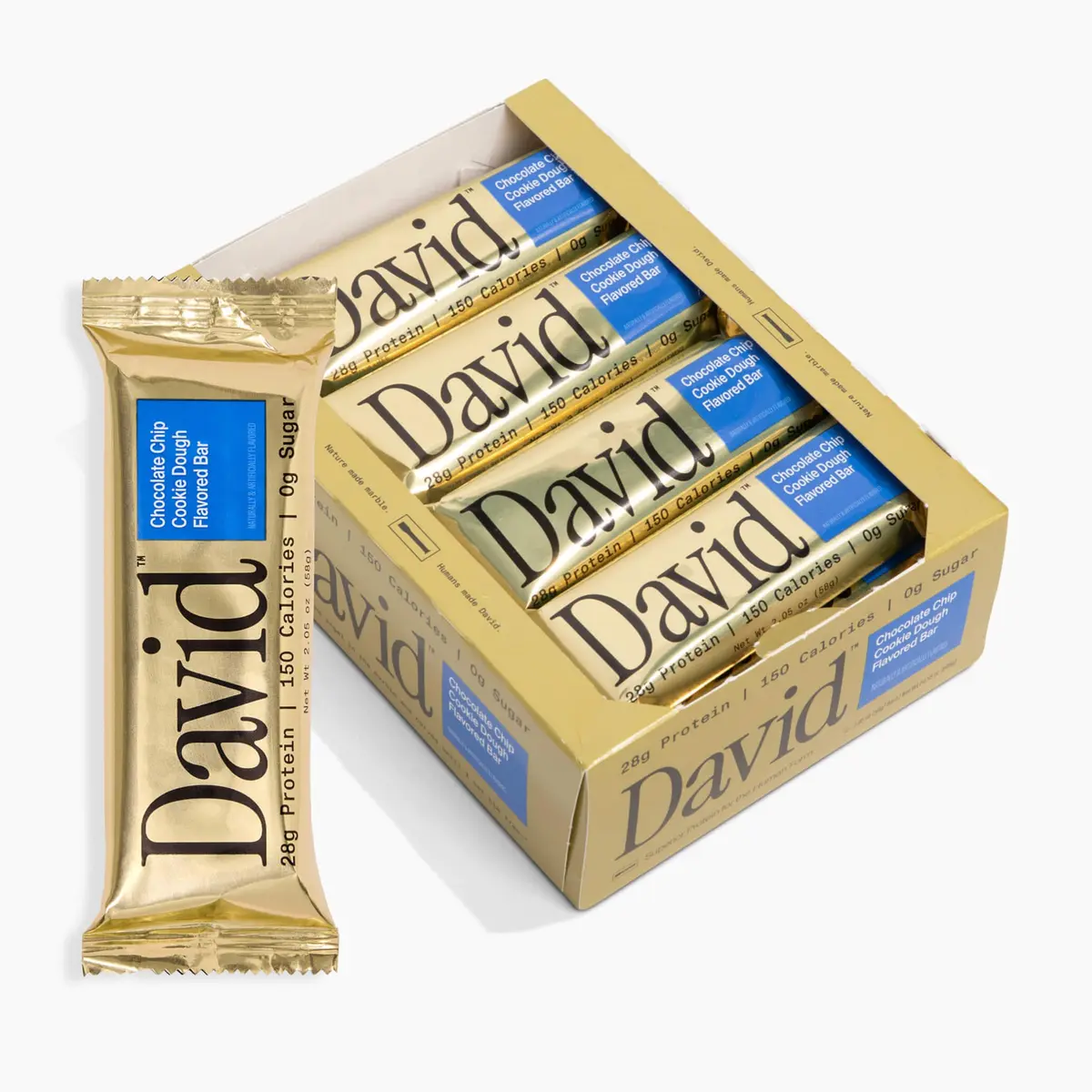 David Protein Bar Chocolate Chip Cookie Dough | 28g Protein | 12 Pack - main product image
